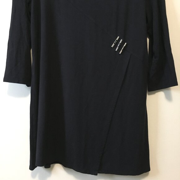 Nygard Dark Bluish Black Modern Rayon Jersey Tunic Dress or Shirt - Picture 4 of 16